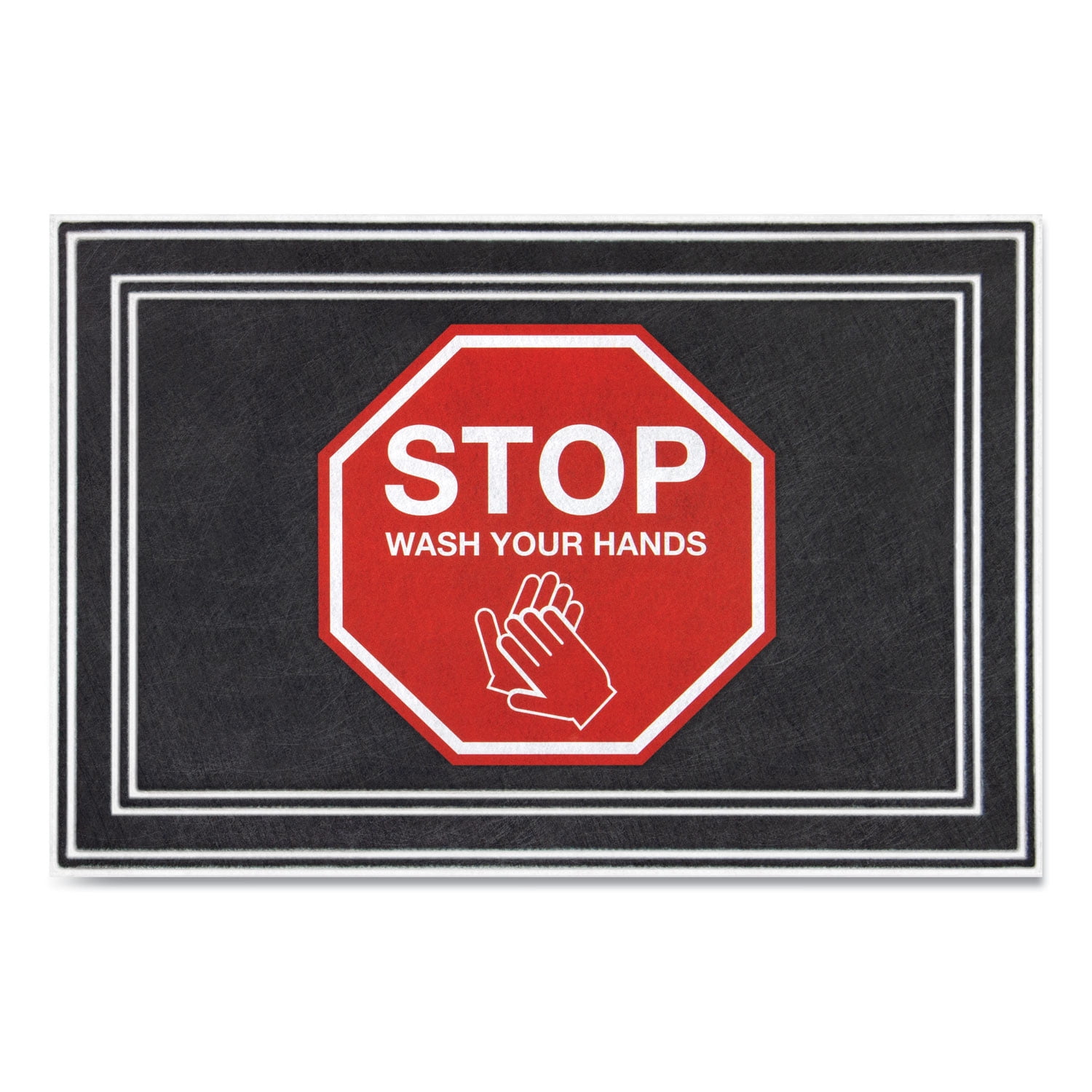 Message Floor Mats, 24 x 36, Charcoal/Red, 