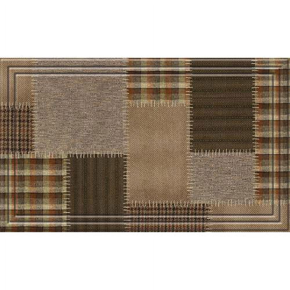 Tweed Patchwork Brown Rubber Outdoor Door Mat 18x30