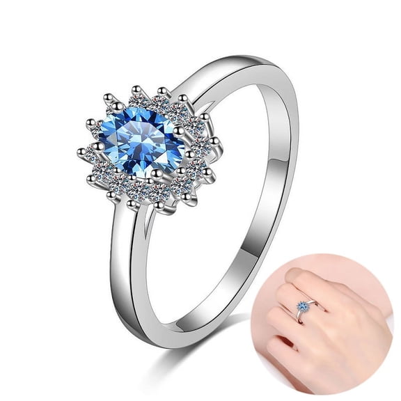 Apaison 0.5 ct Moissanite Rings For Women 925 Sterling Silver Eternity Wedding Engagement Bridal Ring