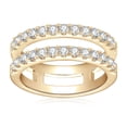 thumbnail image 1 of Apaison 925 Sterling Silver 2 mm Two Row Moissanite Rings For Women Wedding Gold Plated Bridal Gifts, 1 of 6