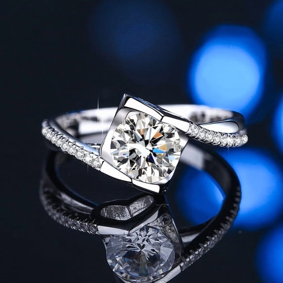 Apaison 925 Sterling Silver Sparkling 1ct&2 Carat Moissanite Women Ring - Female Wedding Engagement Eternity Jewelry Gift