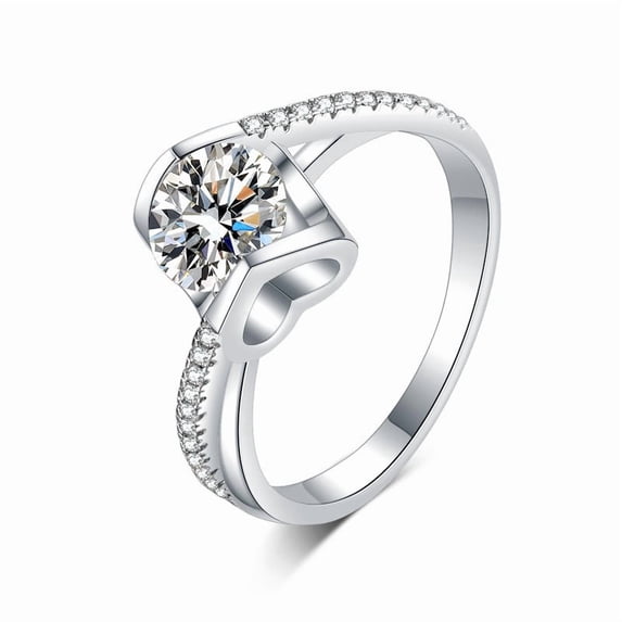 Apaison 925 Sterling Silver Sparkling 1ct&2 Carat Moissanite Women Ring - Female Wedding Engagement Eternity Jewelry Gift