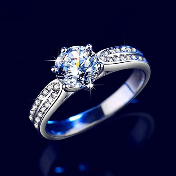 Apaison Delicate 1&2&3 Carat Moissanite 925 Sterling Silver Rings for Women - Female Wedding Engagement Jewelry Gift