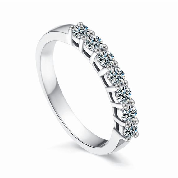 Apaison Delicate Full Moissanites 925 Sterling Silver Rings for Women - Female Wedding Engagement Jewelry Gift