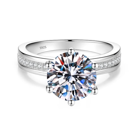 Apaison Exquisite 3 Carat 9mm Moissanites Eternity Women Wedding Ring - Bridal Engagement 925 Sterling Silver Jewelry Gift