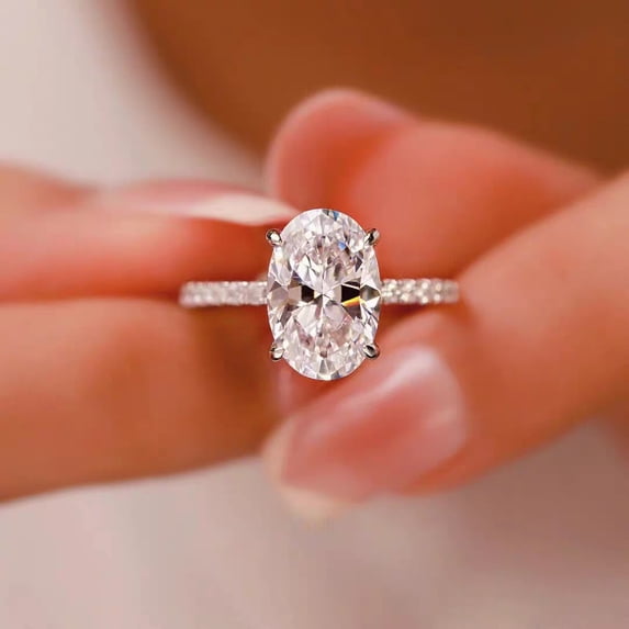 Apaison Luxury D Color 1CT&2CT&3CT&5 Carat Moissanite Women Ring - 925 Sterling Silver Wedding Engagement Jewelry Gift - Size 5 ~9