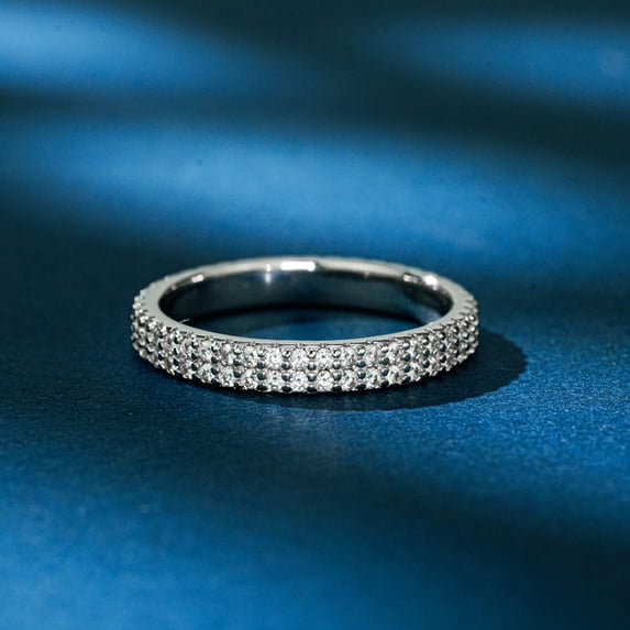 Apaison Luxury Sparkling Full Moissanites Women's Wedding Ring -Bridal ...