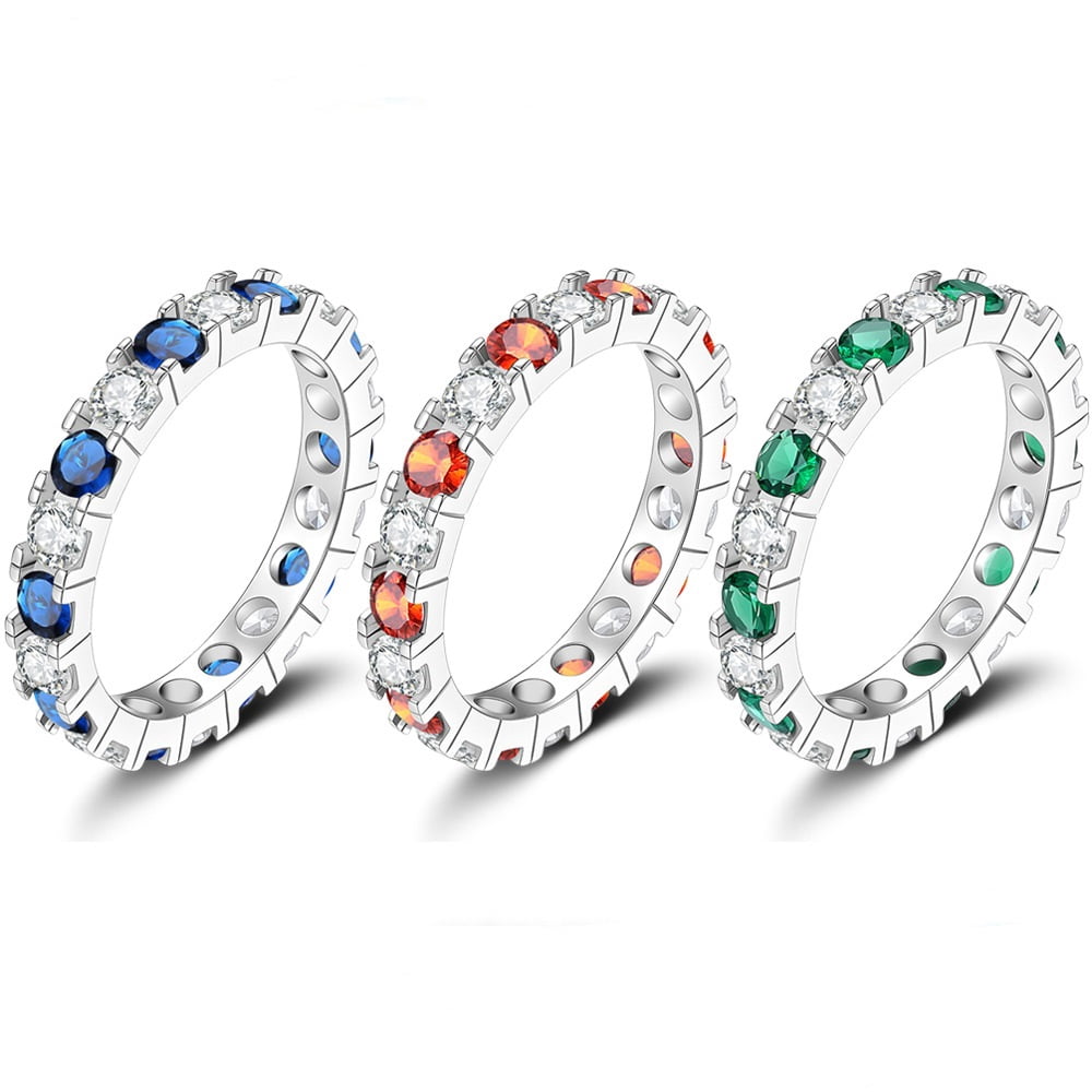 Apaison Luxury Women Lab Grown Diamonds Ring - 925 Sterling Silver ...