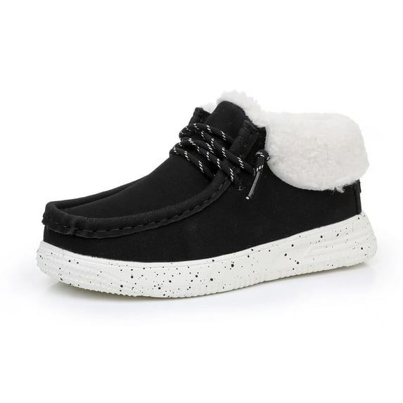 Apakowa Boys Fall Winter Boots Warm Girls Boys Winter Snow Boots with Faux Fur (Toddler/Little Kid/Big Kid)