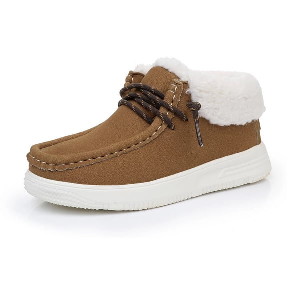 Apakowa Boys Fall Winter Boots Warm Girls Boys Winter Snow Boots with Faux Fur (Toddler/Little Kid/Big Kid)