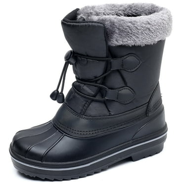 Apakowa Boys Girls Snow Boots Outdoor Slip Resistant Insulated Waterproof Winter Snow Boots (Color : Black, Size : 10 Toddler)