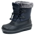 thumbnail image 1 of Apakowa Boys Girls Snow Boots Outdoor Slip Resistant Insulated Waterproof Winter Snow Boots (Color : Navy, Size : 11 Little Kid), 1 of 8