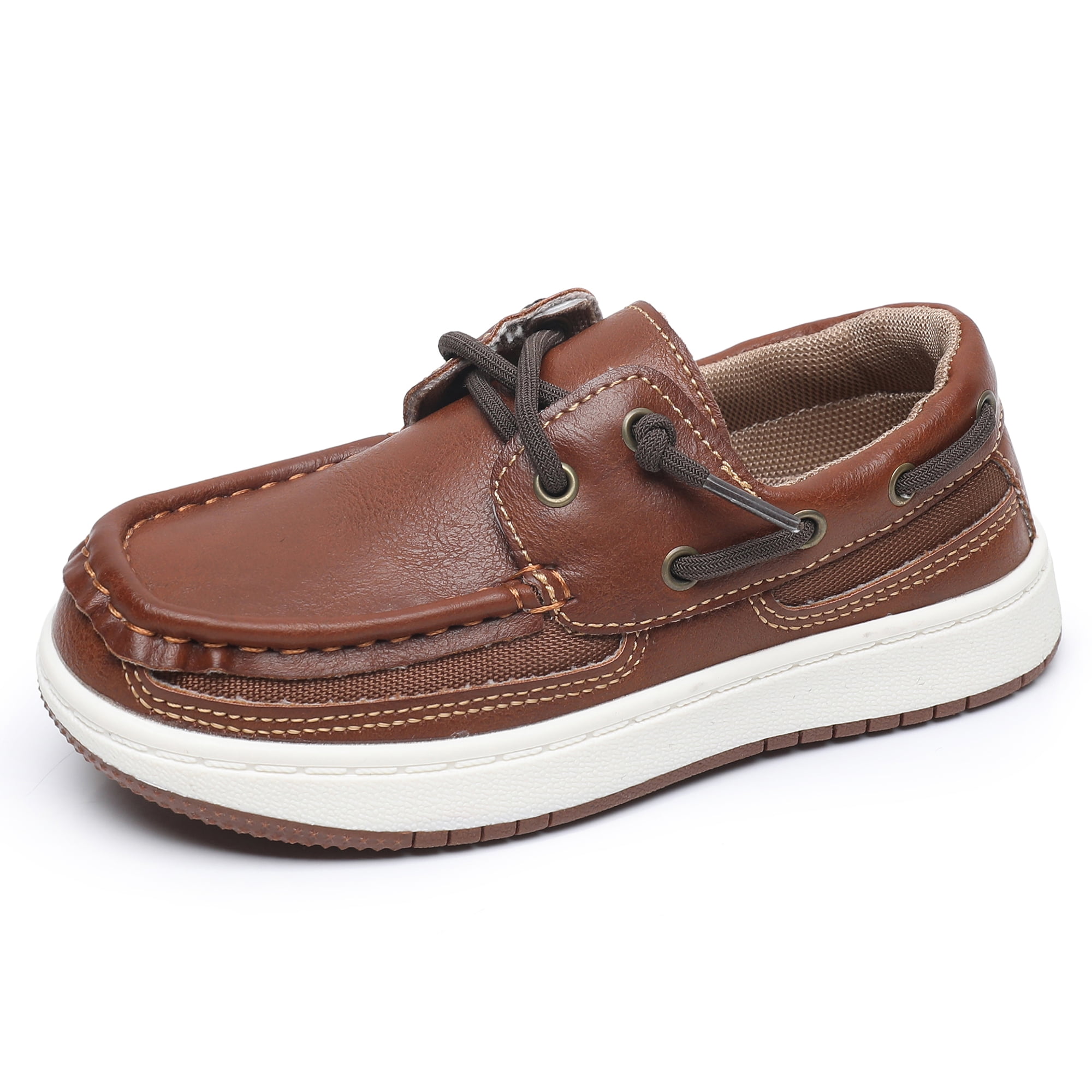 Apakowa Boys Loafers, Kids LaceUp Boat Shoe,Lightweight Casual SlipOn