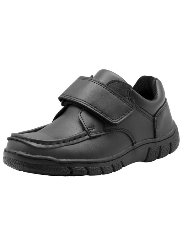 Boys School Uniform Shoes Adjustable Strap Comfort Dress Loafer Shoes (Toddler/Little Kid/Big Kid)