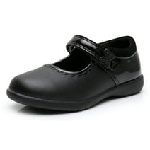 Apakowa Girl's Mary Jane School Uniform Shoes,Black,5 Big Kid