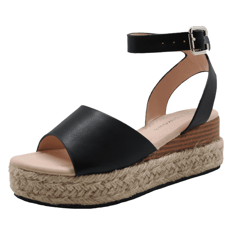 Apakowa Girls Espadrille Flatform Wedge Sandal Summer Open Toe