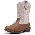thumbnail image 1 of Apakowa Girls Glitter Cowboy Boots Sparkly Cowgirl Boots Side Zipper Toddler Little Kid Big Kid Western Boots, 1 of 8