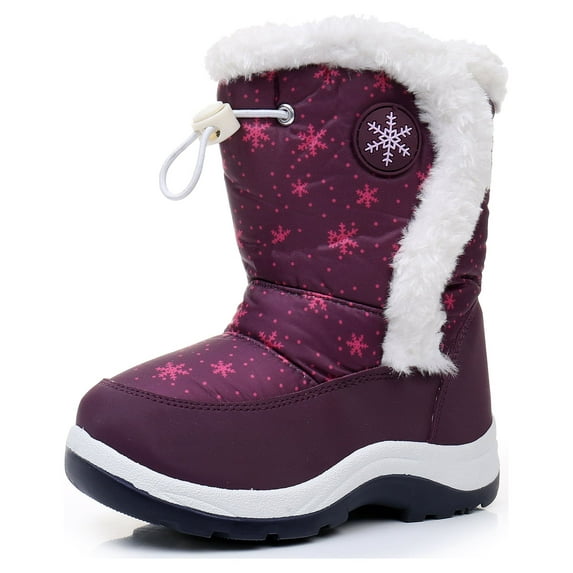 Apakowa Girls Insulated Warm Lined Winter Snow Boots Water Resistance (Toddler/Little Kid)