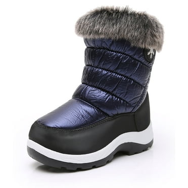 Apakowa Girls Insulated Warm Lined Winter Snow Boots Water Resistance (Toddler/Little Kid)