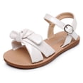 thumbnail image 1 of Apakowa Girls Sandals Bowknot Girls Beach Open-Fingered Sandals (Color : White, Size : 11 Little Kid), 1 of 8
