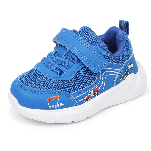 Apakowa Infant & Toddler Boys Girls Sneakers – Breathable Mesh First Walker Shoes with Adjustable Strap or Elastic Laces, Lightweight Non-Slip Athletic Shoes for Early Walkers (6-24 Months)