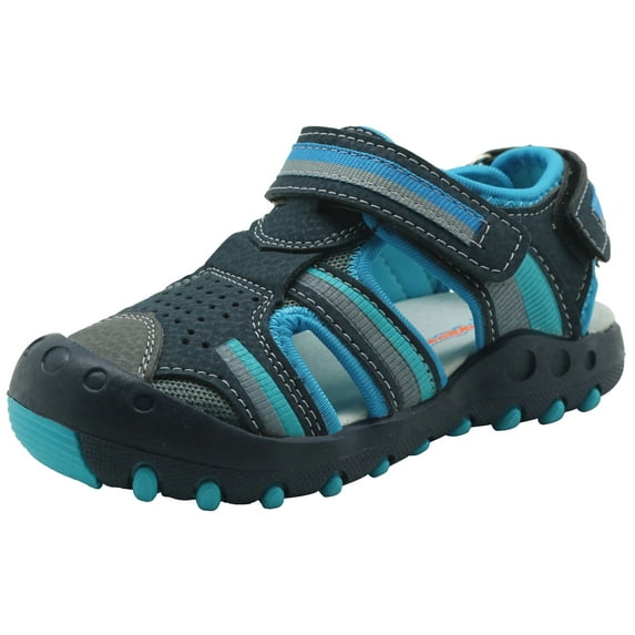 Apakowa Kid's Boy's Summer Outdoor Athletic Double Strap Closed-Toe Beach Sandals Sport (Toddler/Little Kid)