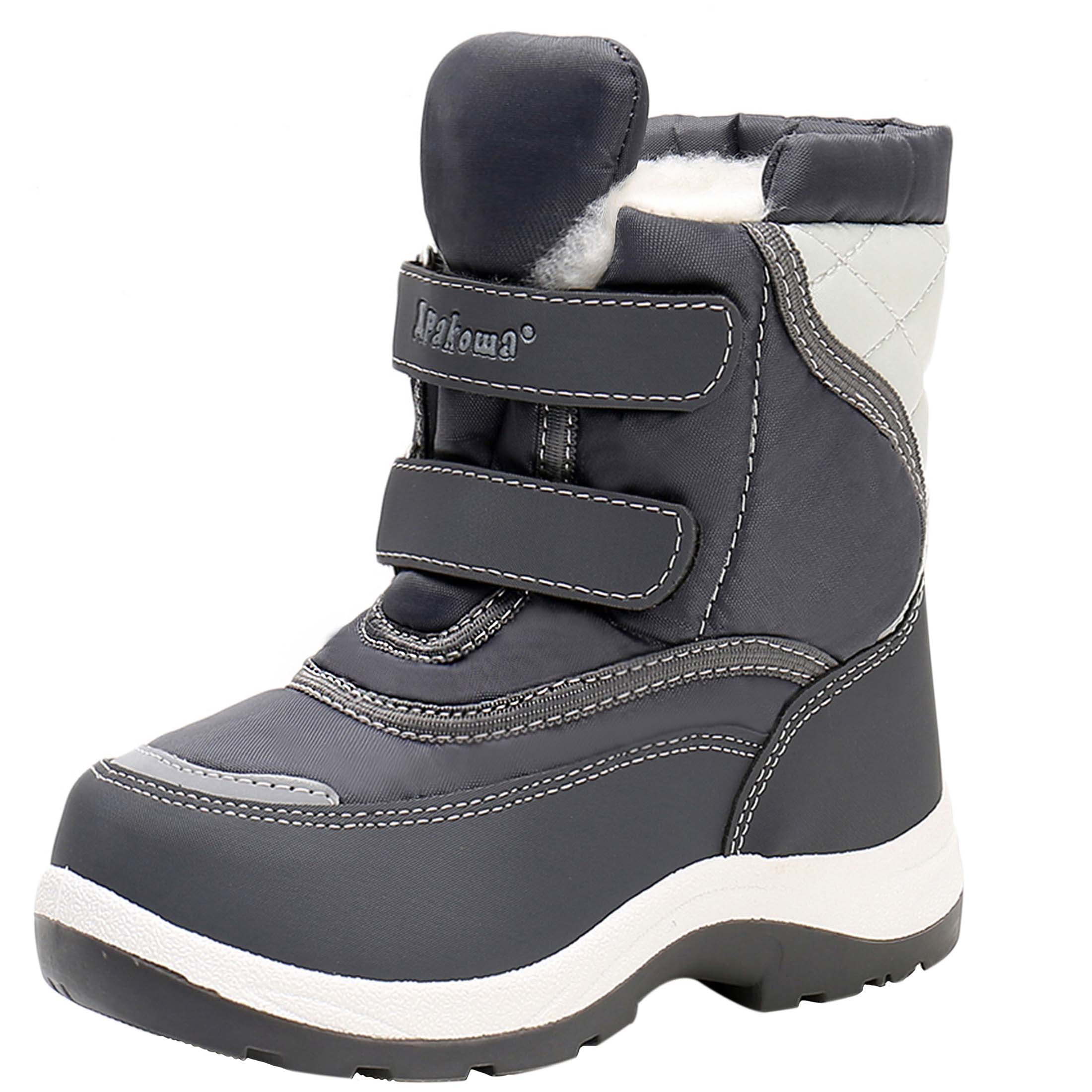 Apakowa Kid s Boys Winter Snow Boots Toddler Little Kid Walmart