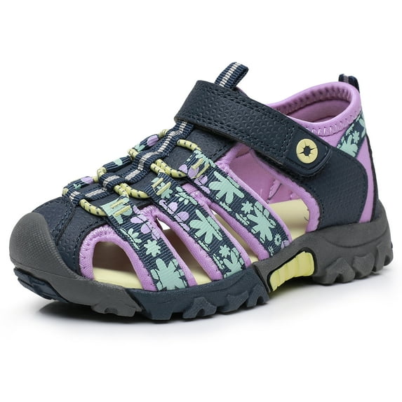 Apakowa Kids Boys Girls Sandals Hook and Loop Lightweight Closed-Toe Sandals Outdoor (Toddler/Little Kid)