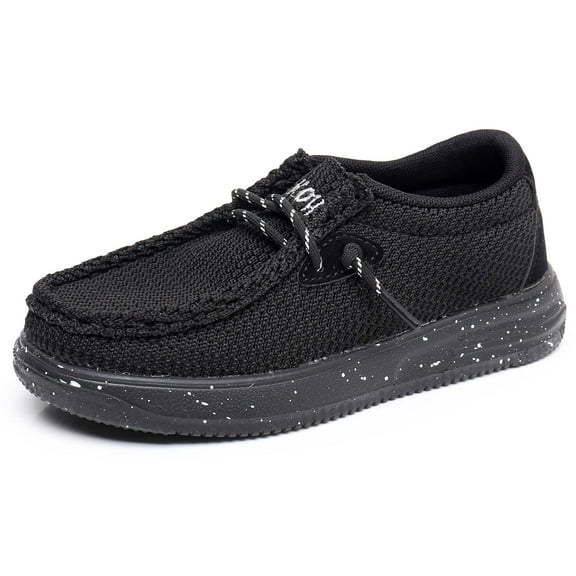 Apakowa Kids Boys Girls Slip-On Casual Loafers Walking Shoes Comfortable & Lightweight (Color : Black, Size : 11 Little Kid)