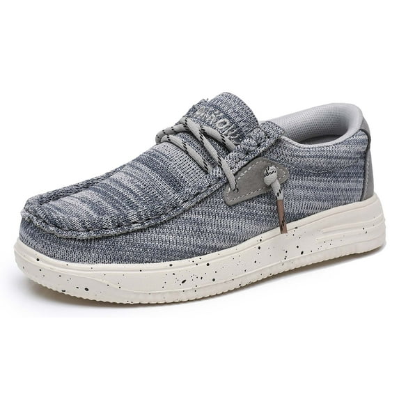 Apakowa Kids Boys Girls Slip-On Casual Loafers Walking Shoes Comfortable & Lightweight (Color : BlueGrey, Size : 5 Big Kid)