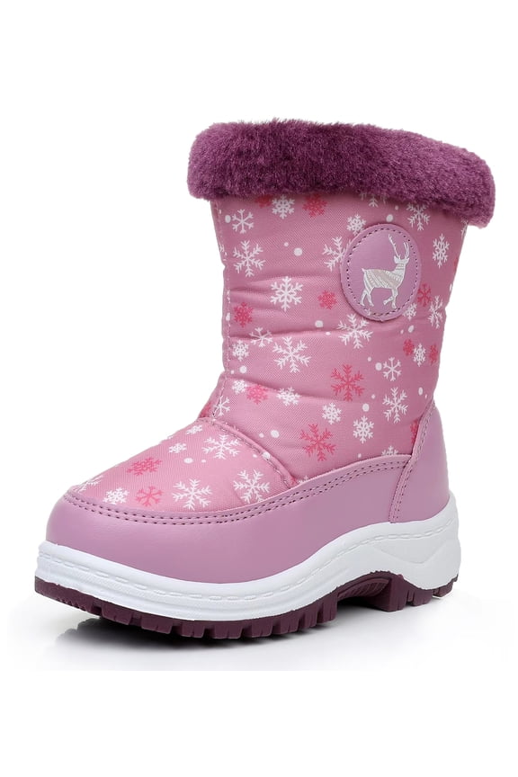 Kids Boys Girls Snow Boots Waterproof Warm Winter Boots Slip Resistant (Toddler/Little Kid)