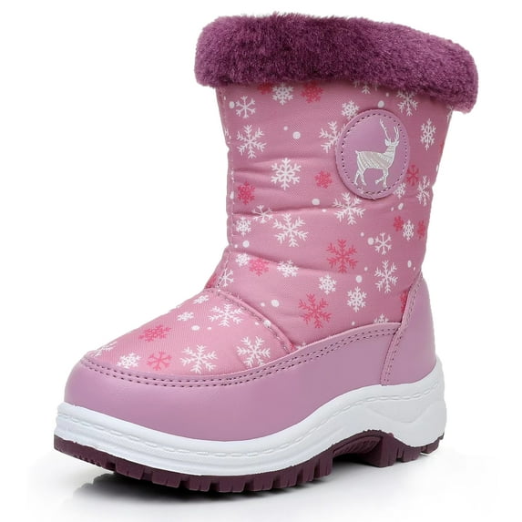 Apakowa Kids Boys Girls Snow Boots Waterproof Warm Winter Boots Slip Resistant (Toddler/Little Kid)