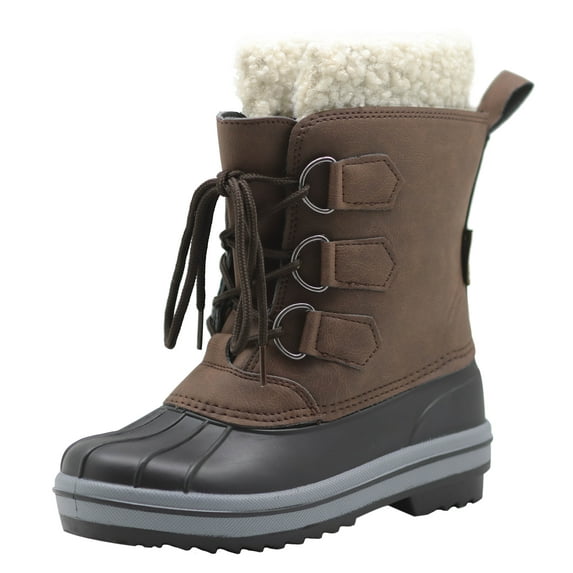 Apakowa Kids Boys Girls Waterproof Snow Boots Outdoor Insulated Winter Warm Duck Boots (Little Kid/Big Kid)