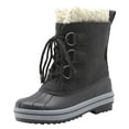 thumbnail image 1 of Apakowa Boys' Waterproof Duck Boots, Lace-Up Black, 11, 1 of 7