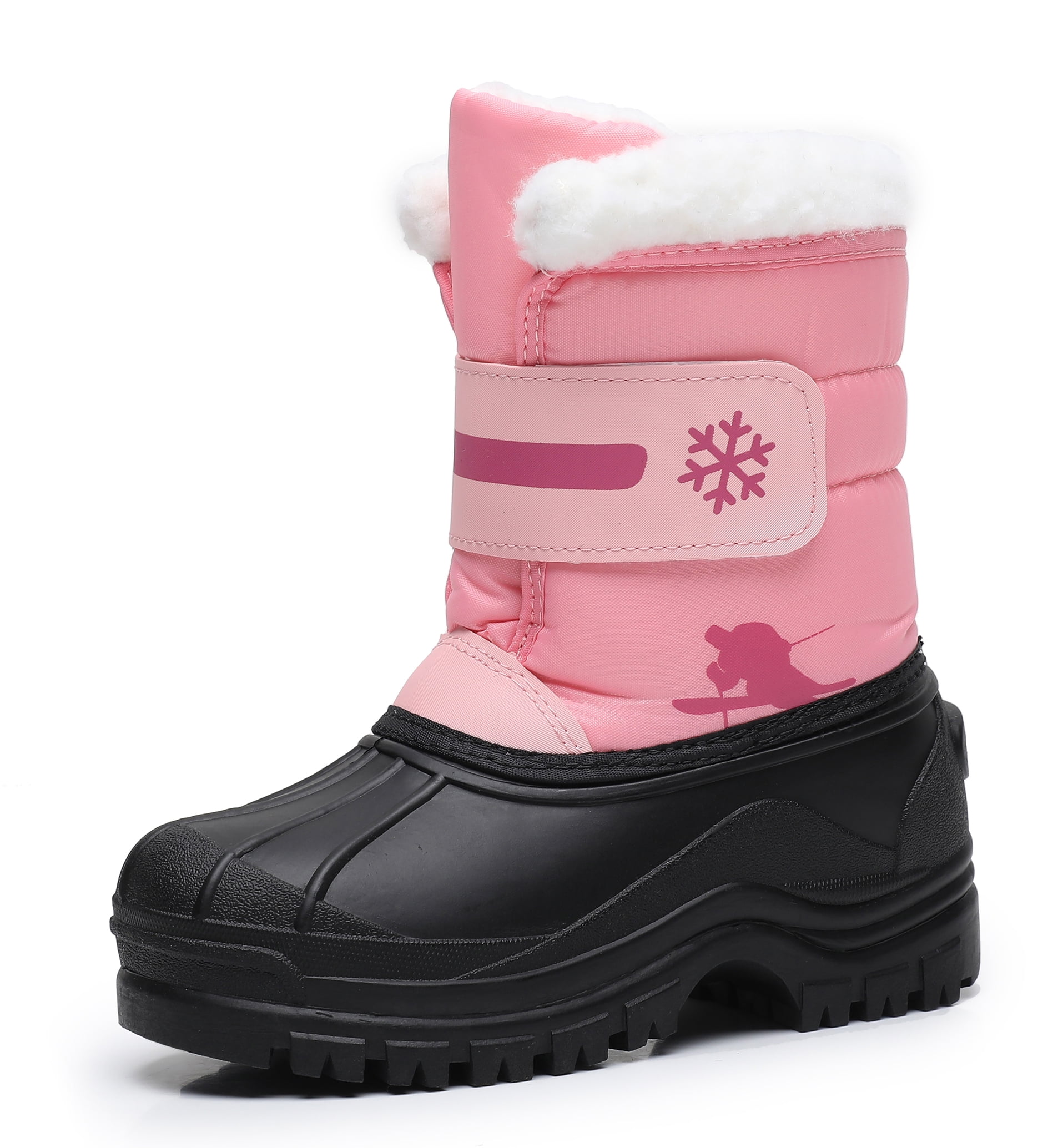 Apakowa Kids Boys Girls Winter Snow Boots Insulated Winter Boots ...