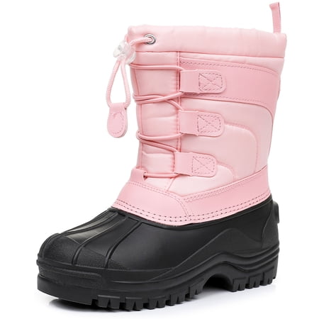Apakowa Kids Boys Girls Winter Snow Boots Waterproof Outdoor Insulated Snow Boots (Little Kid/Big Kid)