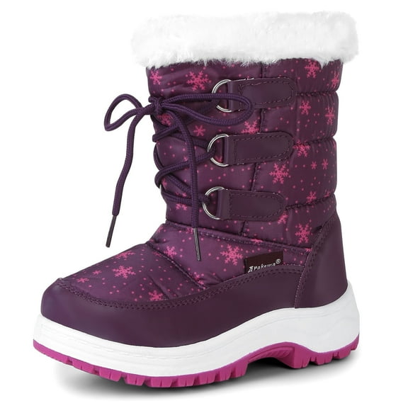 Apakowa Kids Girls Boys Insulated Fur Winter Warm Snow Boots (Toddler/Little Kid)