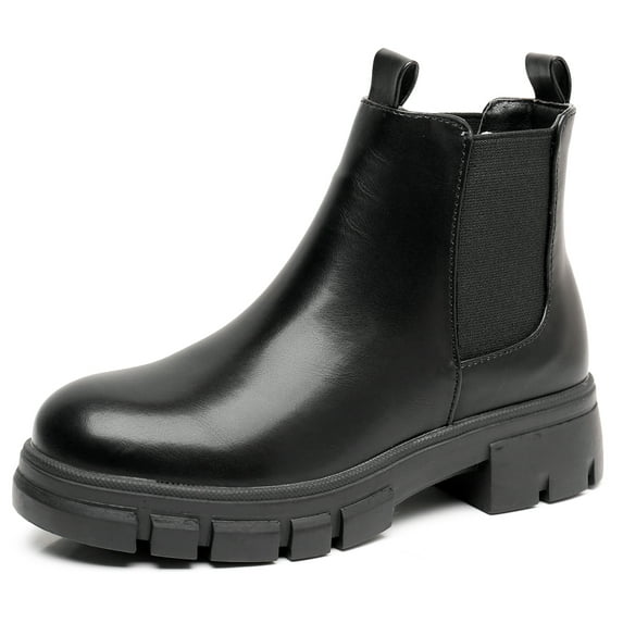 Apakowa Kids Girls Chelsea Ankle Boots (Color : Black, Size : 3 Little Kid)