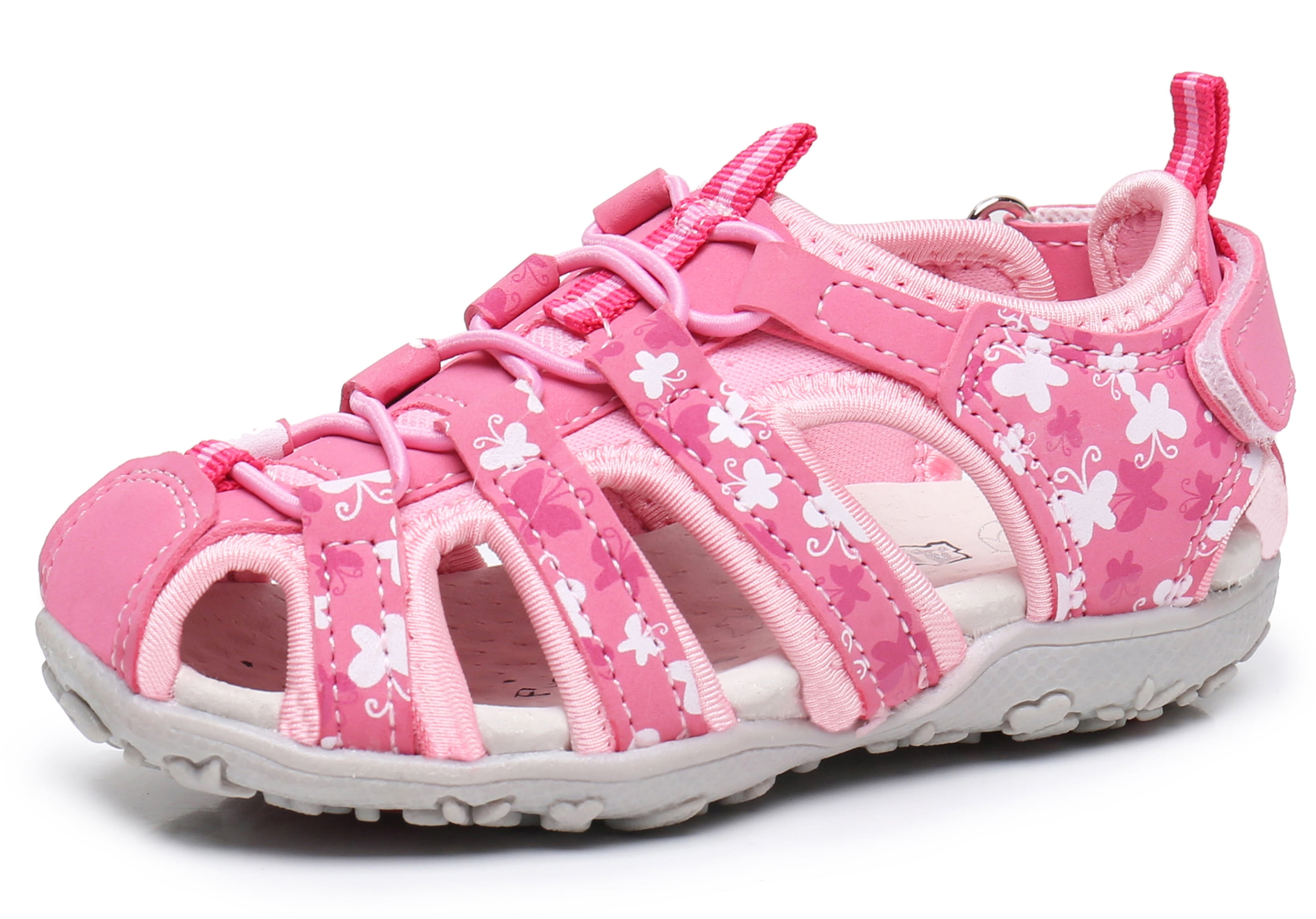 Apakowa Kids Girls Soft Sole Closed Toe Sandals Summer Shoes with Arch Support (Toddler/Little Kid)