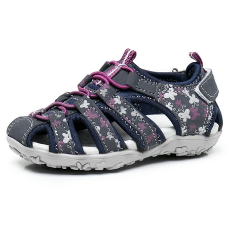 Apakowa Kids Girls Soft Sole Closed Toe Sandals Summer Shoes with Arch Support (Toddler/Little Kid)