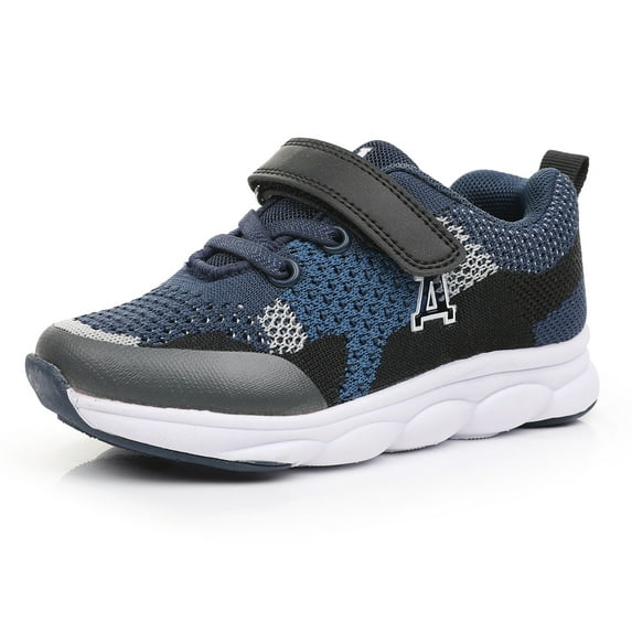 Apakowa Toddler Kid's Sneakers Boys Girls Hook and Loop Casual Running Shoes (Color: Navy,Size: 13 Little Kid)