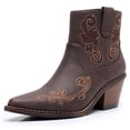 thumbnail image 1 of Apakowa Women’s Embroidery Western Ankle Cowgirl Boots, 1 of 8