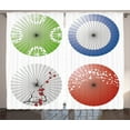 thumbnail image 1 of Ambesonne Japanese Curtains 2 Panel Set, Flowers over Umbrellas, 108" x 90", Multicolor, 1 of 3