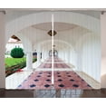 thumbnail image 1 of Ambesonne White Curtains 2 Panel Set, Arched Colonnade Hallway, 108" x 84", White Green, 1 of 3