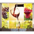 thumbnail image 1 of Ambesonne Wine Curtains 2 Panel Set, Vineyard Grape Harvest, 108" x 84", Green Red, 1 of 3