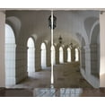 thumbnail image 1 of Ambesonne White Curtains 2 Panel Set, Medieval Art Corridor, 108" x 90", White, 1 of 3