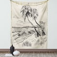 thumbnail image 1 of Apartment Decor Wall Hanging Tapestry, Original Sketch of Coconut Palm Tree on Sandy Tropical Beach Exotic Oceanside View, Bedroom Living Room Dorm Accessories, 60 X 80 Inches, by Ambesonne, 1 of 1