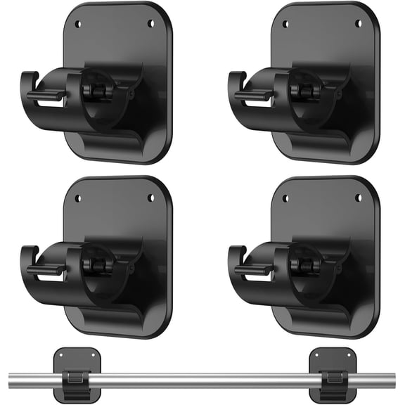 Apartment Dorm Farmhouse Decor No Drill Curtain Rod Brackets 40LB-Renter Friendly Housewarming Men Gift Adhesive Hooks No Drilling Holder for Hanging Classroom Drapes Rv Over Blinds Hangers