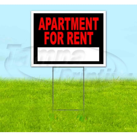 Apartment For Rent (18" x 24") Yard Sign, Includes Metal Step Stake