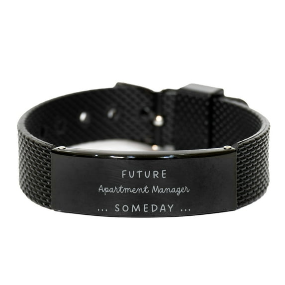Apartment Manager Black Shark Mesh Bracelet Graduation Inspirational Confidence Future Someday